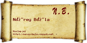 Nérey Béla névjegykártya